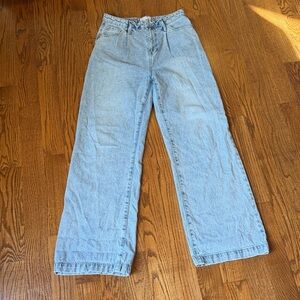 Grey lab high waisted jeans with front pleat - size 28